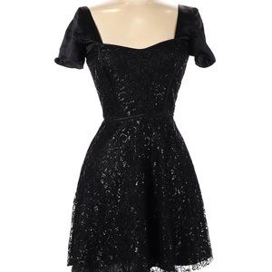 Parker Lace Shimmery Little Black Dress